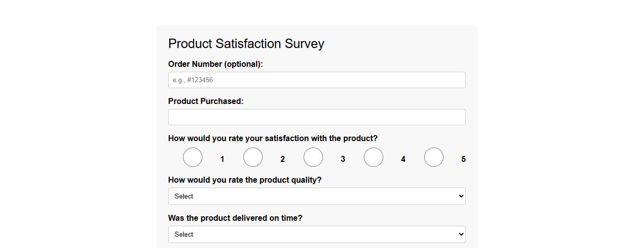 product satisfaction survey form sample for online purchases image preview