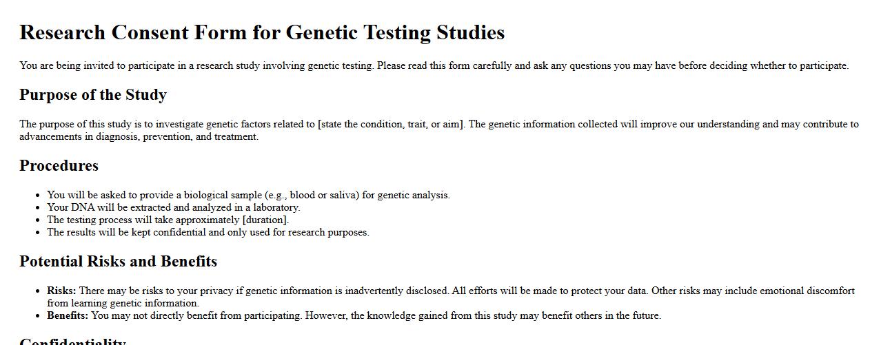 research consent form sample for genetic testing studies image preview