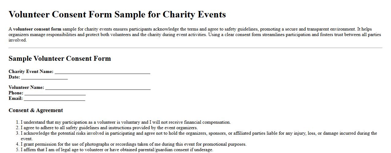 volunteer consent form sample for charity events image preview
