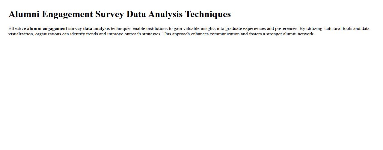 Alumni engagement survey data analysis techniques image preview