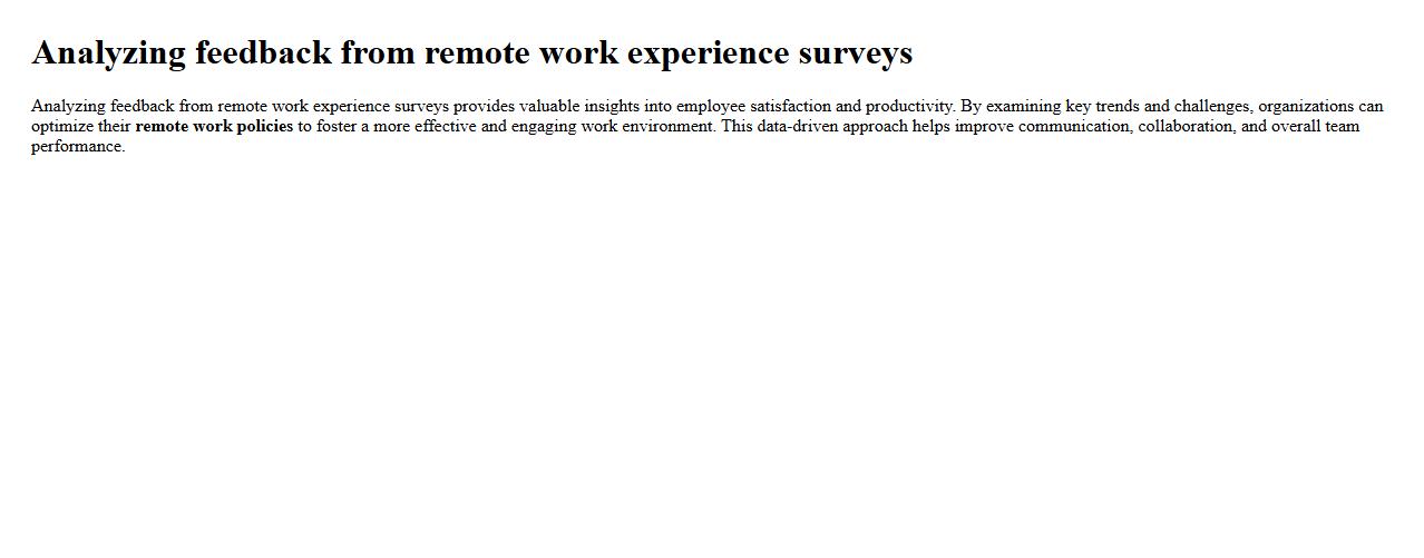 Analyzing feedback from remote work experience surveys image preview