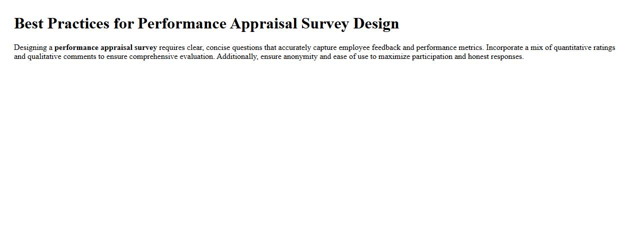 Best practices for performance appraisal survey design image preview