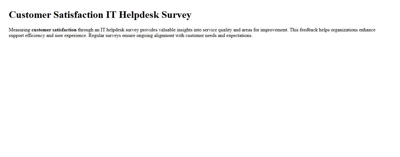 Customer satisfaction IT helpdesk survey image preview