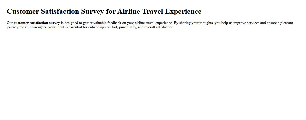 Customer satisfaction survey for airline travel experience image preview