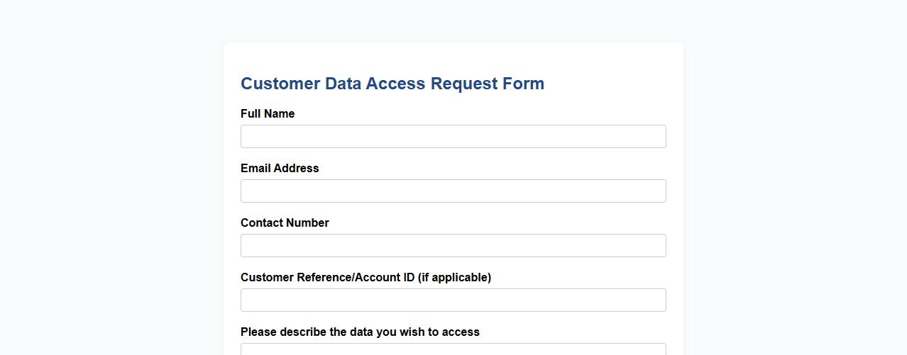 data request form sample for customer data access image preview