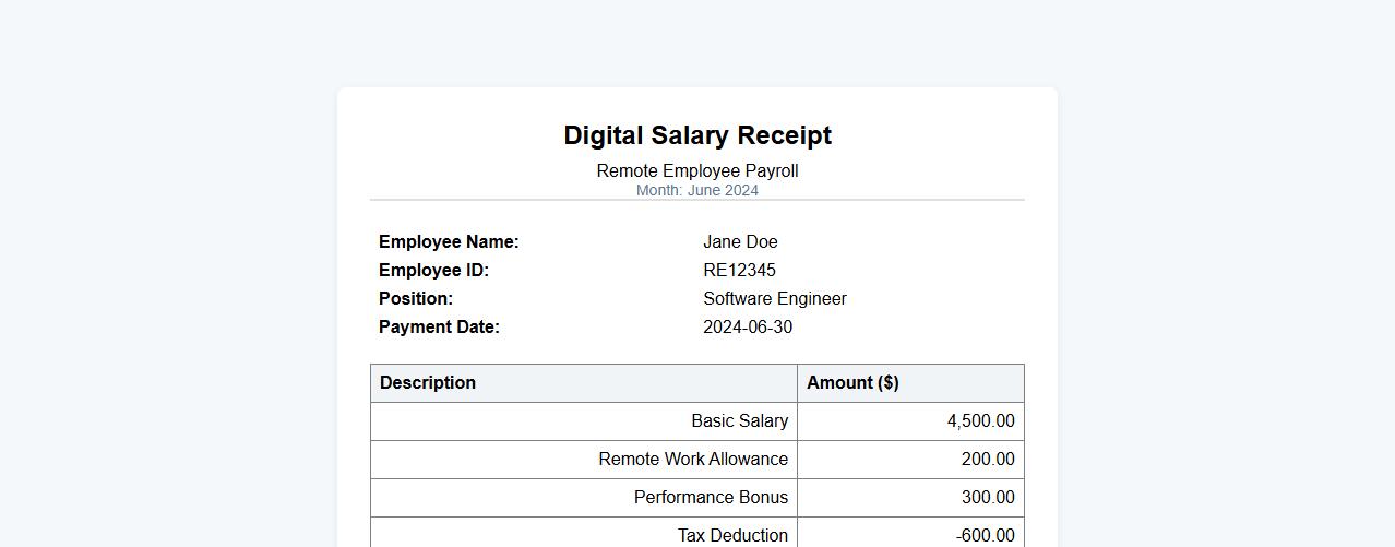 digital salary receipt for remote employees image preview