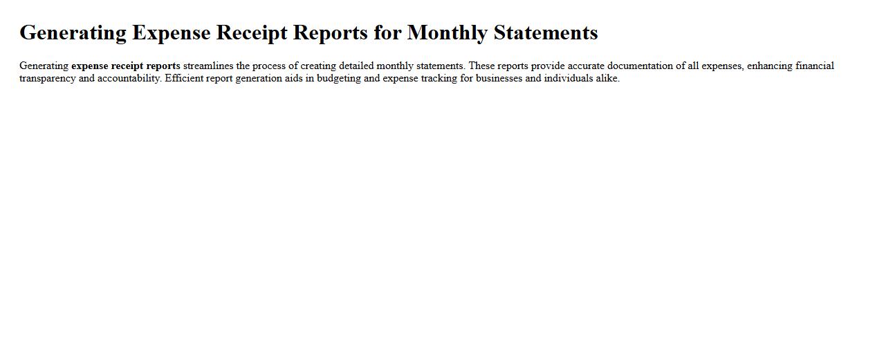 Generating expense receipt reports for monthly statements image preview