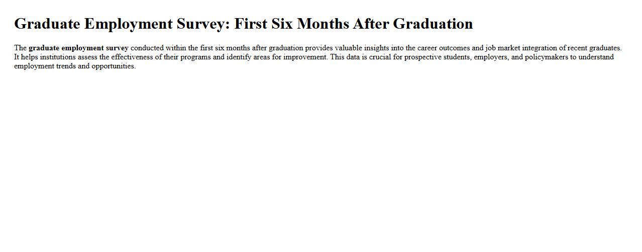 graduate employment survey first six months after graduation image preview