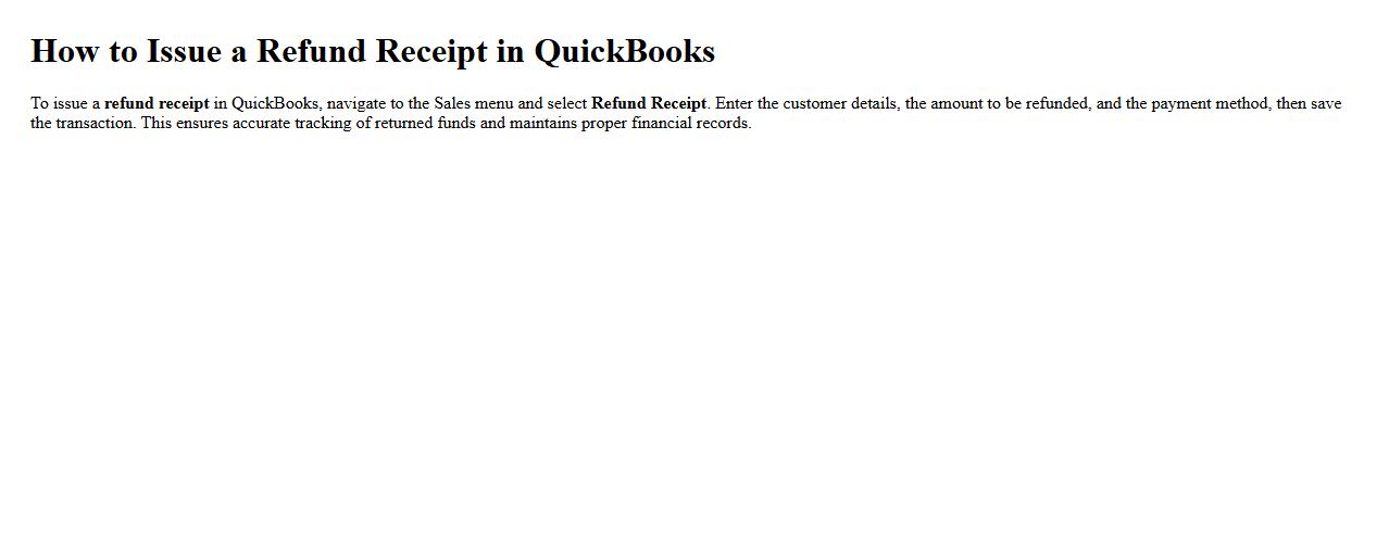 How to issue a refund receipt in QuickBooks image preview