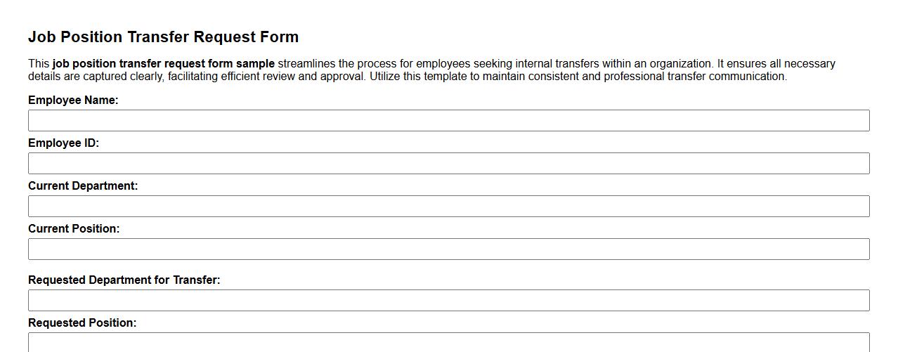 job position transfer request form sample image preview