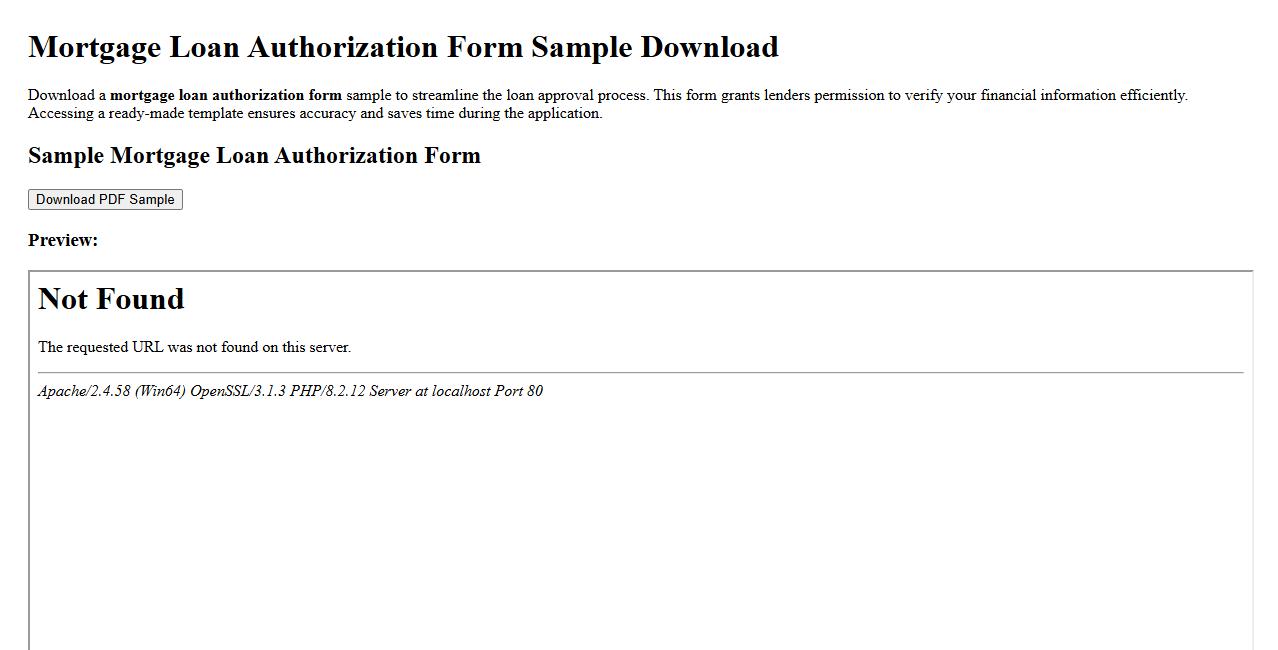 Mortgage loan authorization form sample download image preview