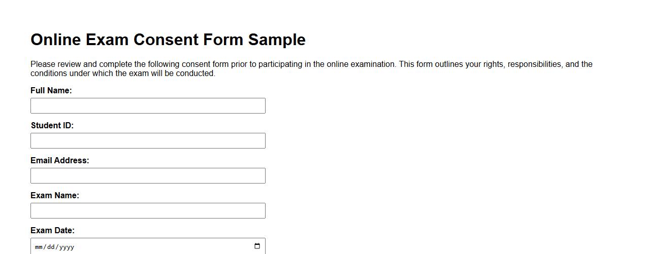 online exam consent form sample image preview