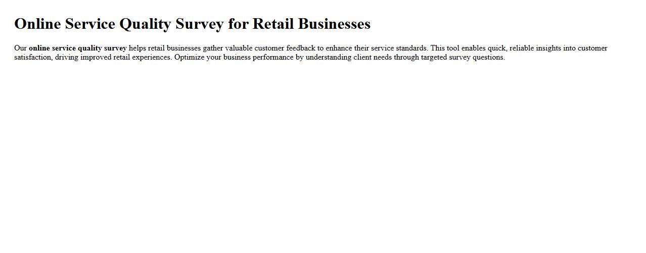 Online service quality survey for retail businesses image preview