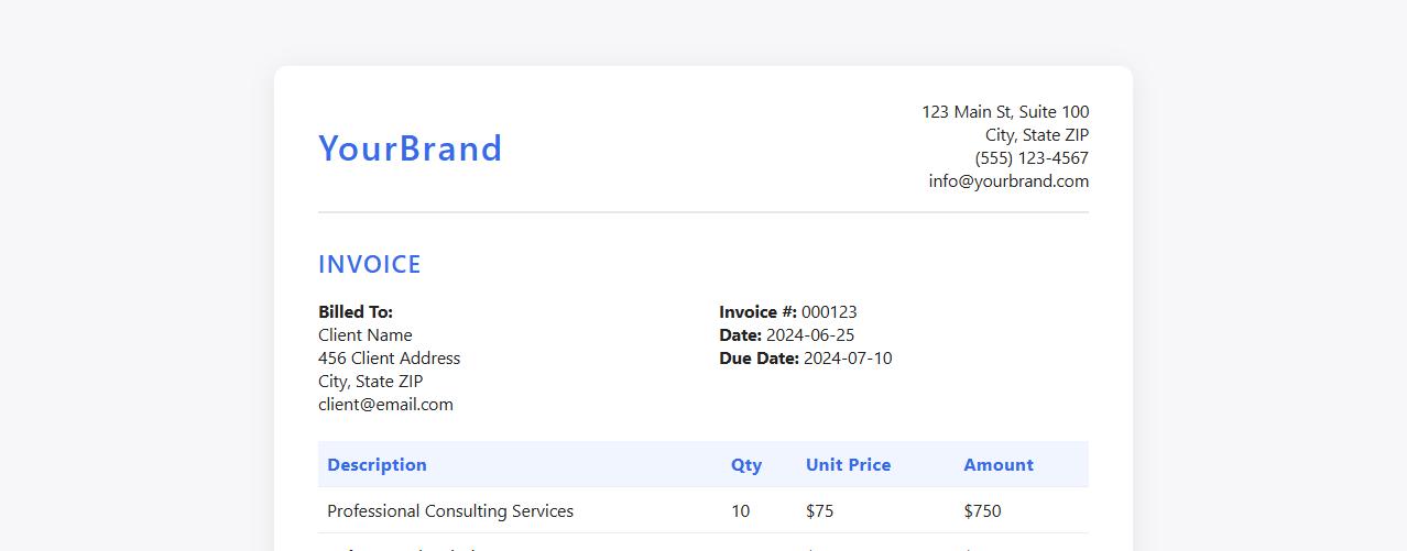 professional small business invoice form design image preview