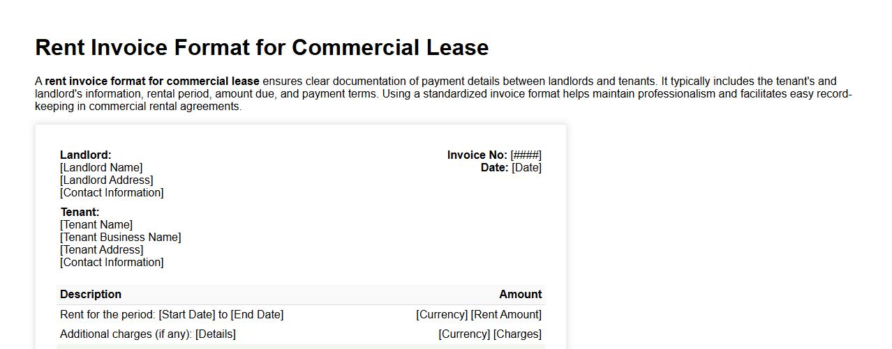 Rent invoice format for commercial lease image preview