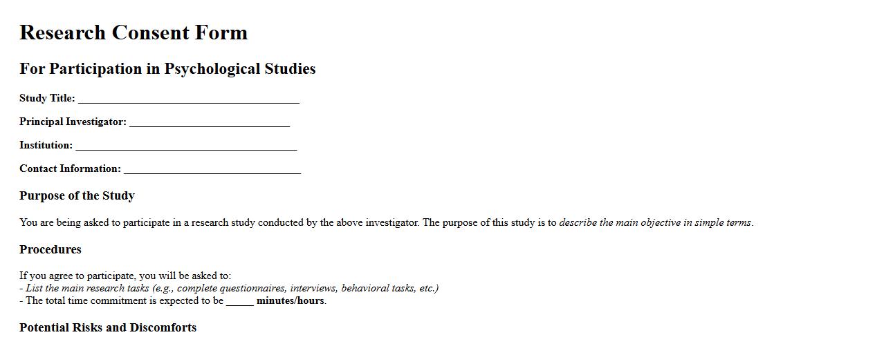 research consent form sample for psychological studies image preview