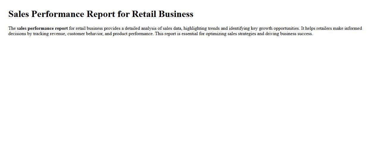 Sales performance report for retail business image preview