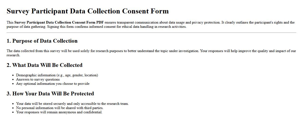 survey participant data collection consent form PDF image preview
