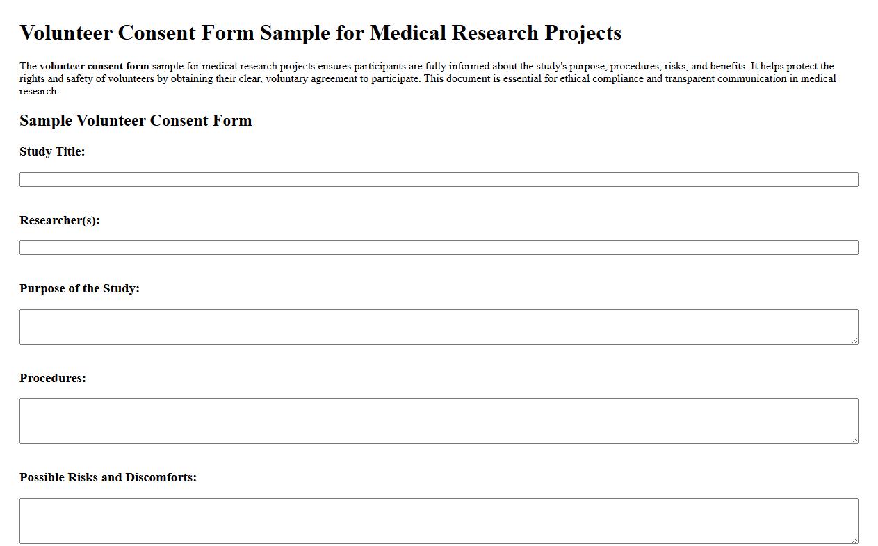 volunteer consent form sample for medical research projects image preview